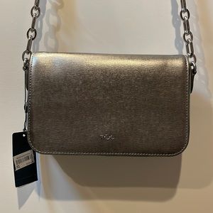 Metallic dark silver Lauren Ralph Lauren purse NWT